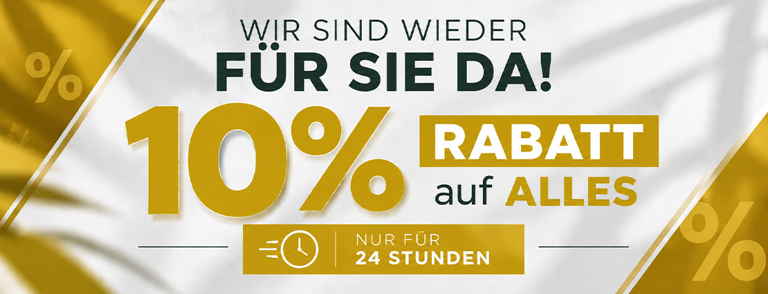 10% Rabatt auf Alles!