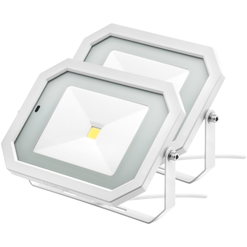 2x Fluter mit Bewegungsmelder weiß 50 Watt 4.000 Lumen 2x LED Fluter mit int. Bewegungsmelder 50W weiß