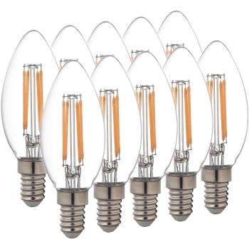 10x LED Fadenlampe Candle E14 klar 4,5W 470lm 4.000K 10x AdLuminis LED Candle klar E14 4,5W 470 Lumen 4.000K