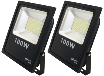 2x SMD LED Fluter flach 100 Watt 7.400 Lumen 2x AdLuminis SMD LED Fluter flach 100W Tagweiß 7.400 Lumen